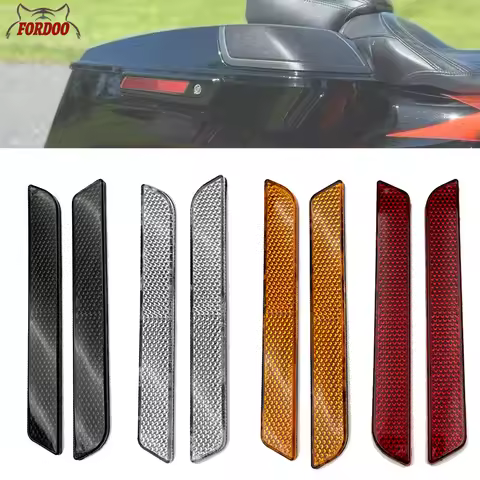 Motorcycle Saddlebag Guard Reflector Cover strips For Harley Touring Street Road Glide Road King FLT