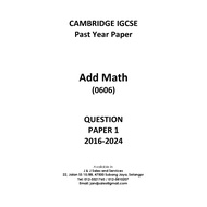 Special Request - IGCSE Past Year Add Math 0606 [2016-2024]
