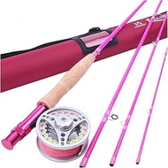 Maximumcatch 5WT Fly Fishing Combo 9FT Medium-fast Pink Fly Fishing Rod with Reel and Line telescopi