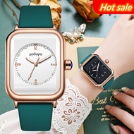 Creative Style Square Women Watch Korean Fashion Waterproof Ladies Quartz Watch Versatile Silicone Luminous Watch