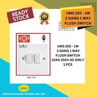 UMS 2 gang 1 way flush switch 202-1W SBM