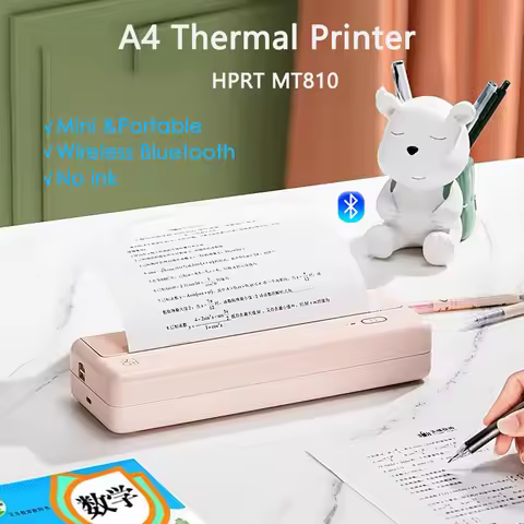 HPRT MT810 A4 Portable Paper Printer Thermal Printing Wireless Bluetooth Printer Compatible iOS Andr
