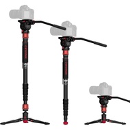 IFOOTAGE 71" Monopod Kit, Travel Monopod with Video Head, Portable Aluminum Monopod Set, Compatible 