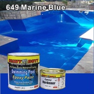 649 MARINE BLUE SWIMMING POOL EPOXY PAINT /Heavy Duty • 2-Part Epoxy Acrylic Waterproof Coating • Kolam Renang