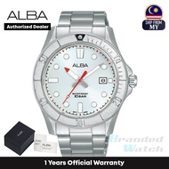 [Official Warranty] Alba AS9Q09X AS9Q09X1 Men's Active Silver Dial Silver Stainless Steel Strap Watc