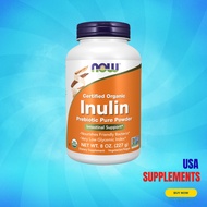 USA Supplements | NOW Foods, Certified Organic Inulin, Powder, 8 oz ( Intestinal Support )