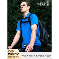 Baju Polo Sukan Lelaki Lengan Pendek Bulu Merino Kemeja-T Kolar Turn-down Kemeja-T Lembapan Bernafas