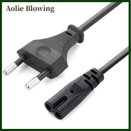 Aolie EU Power Cable 2pin IEC320 C7 US Power Extension Cord For Dell Laptop Charger Canon Epson Prin
