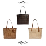 C5696 Coach Women Bag City Tote In Signature Canvas Tote Bag 006