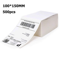 A6 100*150 Sticker Label Adhesive Thermal Paper Roll Fold 100x150 (500pcs) Thermal Paper