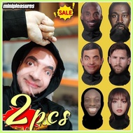 2Pcs 3D Printed Funny Celebrity Mesh Mask Balaclava UV Protection Sunscreen Ronaldo Messi Mr. Bean I