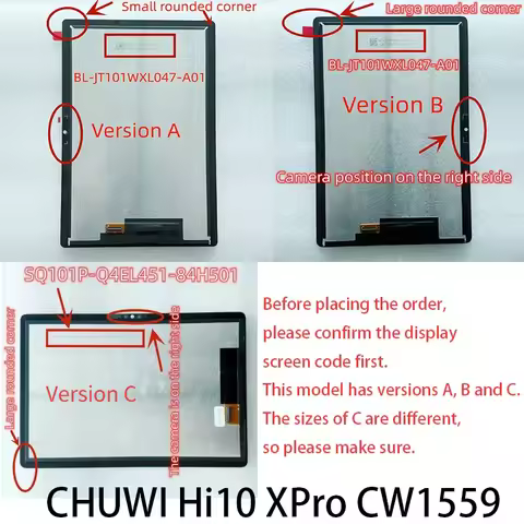 For New 10.1 inch CHUWI Hi10 XPro CW1559 Tablet LCD Display Screen Digitizer Assembly LCD Display Co