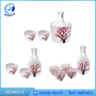 [Homyl4] Sake Pot Set Japanese Cold Sake Glasses for Hotel Thanksgiving Picnic