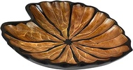 AeraVida Fancy Caladium Leaf Mango Wood Plate/Tray
