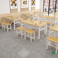1Table+4Chairs Minimalist Dining table 4 seater set wood rectangular Commercial dining table Set Mej