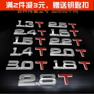 Rongwei RX5 350 360 750 5501.4 T1.8 T3.0 T Car Displacement Metal Sticker Tail Label Letter Label