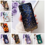 Moto G35 5G Case XT2433-5 Silicone Cute Cat Fashion Flowers Painted Back Cover Motorola G35 Moto G35