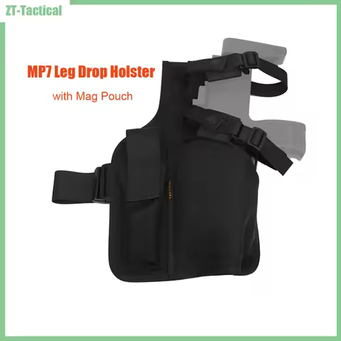Molle Pistol Holster MP7 Leg Drop Holster with Spare Magazine Pouch Combat Leg Drop Bag