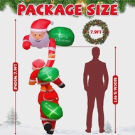 cod 7.9FT Christmas Inflatables Climbing Santa Christmas with Build-in LED Lights for Garden Patio L