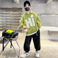 [Ready Stock] Boy Sweatshirt Set Handsome Medium Large Children Boy Model Cool Handsome Sports