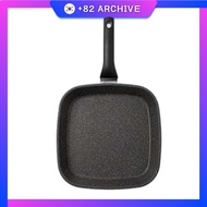 [queen sense] Daily Square Frying Pan, 27cm, 1pc / Korean Frying Pan / Non-Stick Surface / 100% Genu
