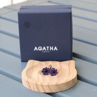 Agatha Paris Floral Crystal Piercing Earrings 花形水晶耳環