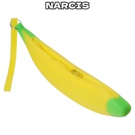 NARCIS Banana Zero Wallet, 2.36*7.87 Inch Yellow Silicone Pen Bag, Multipurpose Banana Shape Silicon