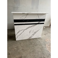 Minimalist Cashier Table With Marble Motif | 120x50x110cm