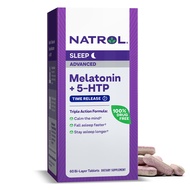 Advanced Sleep Melatonin + 5HTP, 6mg, Calming Sleep Aid for Restful Sleep, 60 Time-Release Tablets, 