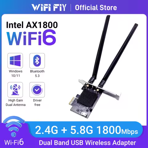 WiFi6E Intel AX1800 Bluetooth 5.3 Triple Band 2.4G/5.8GHz WiFi Card 802.11 PCI Express Wireless Netw