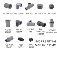 1/2" (15mm) PVC Pipe Fittings / Connector