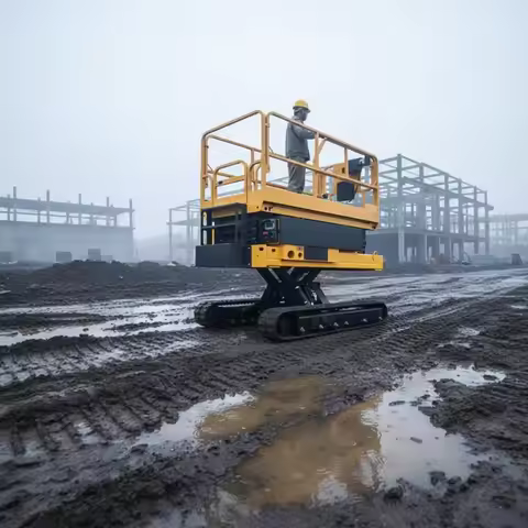 New 6m 8m 10m 12m 14m Crawler Self Propelled Scissor Lift 14m Bi-levelling Crawler Scissor Lift 550k