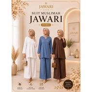 [JAWARI] Suit Muslimah Jawari Women's Outfit Cotton Linen Set Baju dan Seluar Palazzo