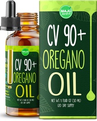 MAJU Oregano Oil Drops, Potent 90%+ Carvacrol (1 fl oz) Wild Mediterranean Essential Oil of Oregano 