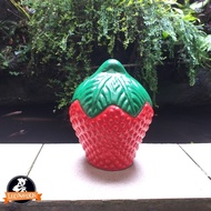 Celengan Strowberry Mini / Gerabah Unik / Tanah Liat Bakar