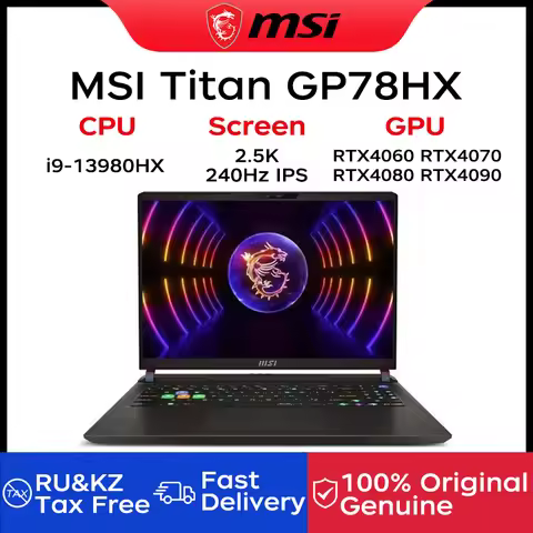 MSI Titan GP78HX Gaming Laptop 17 Inch 2.5K 240Hz IPS Screen Notebook i9-13980HX 16GB 1TB RTX4080 Co