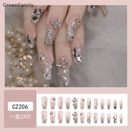 [CrownFamily] Dazzling Popping Butterfly Press On Nails Removable Fake Nails [MY]