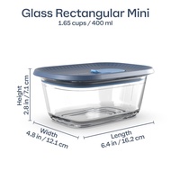 Tupperware Glass Rectangular Collection / Food Storage Container - 400 ml / 650ml / 1L / 1.5 L