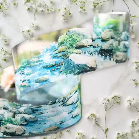 1Roll/2Roll Nature-Inspired PET Decorative Tape - Seine River Collection 6 Designs