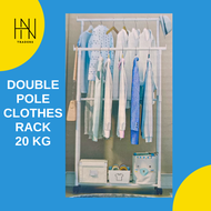 Clothes Rack With Wheels Organizer Steel Furniture Rak Besi Penyangkut Baju Pakaian Ampaian Baju Penyidai Baju