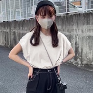 日本 GRL - 純棉百搭顯瘦法式袖上衣-白 (F)