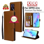 CASING DOMPET OPPO A16 FLIP LEATHER CASE PREMIUM-FLIP WALLET CASE KULIT UNTUK OPPO A16 FLIP - CASING DOMPET-FLIP COVER LEATHER-SARUNG BUKU HP