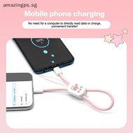 [amazingps] 3A 60W Fast Charge Lanyard Data Cable Short Keychain Hand Cord Data Cable Charging Data 