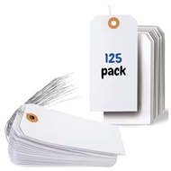 125 Pcs Hang Tags with Reinforced Eyelet and Wire Pre-Attached Wire Cardboard for Labeling Price 4 3
