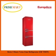 EuropAce Retro 3 Doors Versa Zone Refrigerator (ER 7256W) 10 YEARS MOTOR WARRANTY
