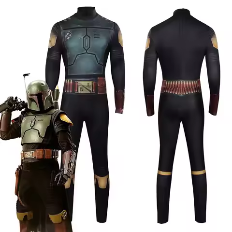 Halloween Carnival Set Boba Fett Book 3D Digital Print Spandex Bodysuit Cosplay Accessories