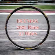 DEEMAX Road Bike Rim 700c Double Wall Alloy 32 Holes Rims