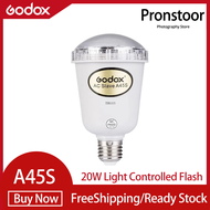 Godox A45s สตูดิโอถ่ายภาพ20W ไฟกระพริบอิเล็กทรอนิกส์หัวส่องไฟ AC Slave สำหรับ E27 220V