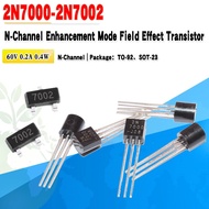 20PCS/lot 2N7000, 2N7002, 7002, 702 N-channel field effect transistors, TO-92 package, quality assur