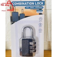 Stainless steel lock with 3-digit password - 9974- TitiShop